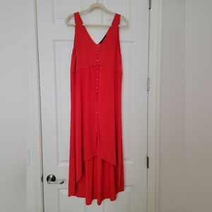 BCBGMAXAZRIA Button-up High-Low dress